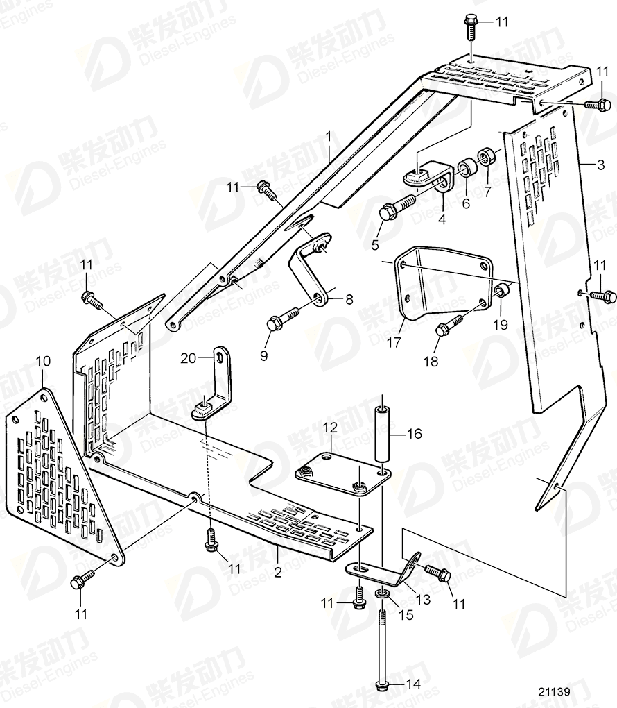 VOLVO Belt protector 3826980 Drawing